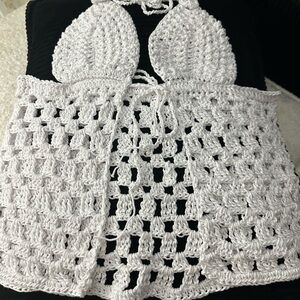 White Crochet Crop Top